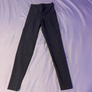 Womens Dark Grey High Rise Leggings